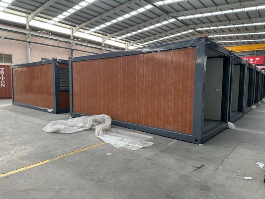 Γρήγορη εγκατάσταση Έτοιμη κατασκευή 20ft 30ft 40ft Χάλυβα γυαλί μαλλί σάντουιτς Πίνακα αναδιπλούμενο κοντέινερ σπίτι με πόρτα ασφαλείας
