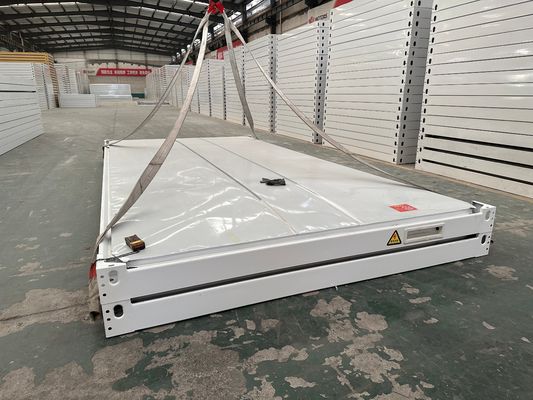 Γρήγορη εγκατάσταση Έτοιμη κατασκευή 20ft 30ft 40ft Χάλυβα γυαλί μαλλί σάντουιτς Πίνακα αναδιπλούμενο κοντέινερ σπίτι με πόρτα ασφαλείας