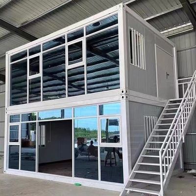 Μαύρο υλικό τοίχου 50mm EPS / rockwool Φορητή καμπίνα bungalow κιτ 20 40ft Flat Pack Container House για Living House
