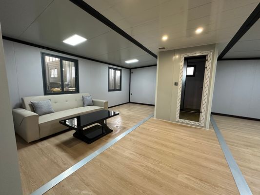 Σπίτι 40ft σύγχρονο προσαρμοσμένο γαλβανισμένο χάλυβα πλαίσιο επεκτάσιμη κοντέινερ σπίτι με αλουμινένιο παράθυρο και σάντουιτς πάνελ