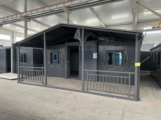 Σπίτι 40ft σύγχρονο προσαρμοσμένο γαλβανισμένο χάλυβα πλαίσιο επεκτάσιμη κοντέινερ σπίτι με αλουμινένιο παράθυρο και σάντουιτς πάνελ