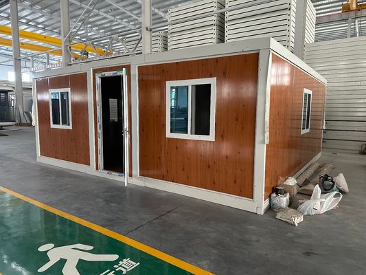 20 Ft Prefab Μοντέρνο Κινητό Επεκτάσιμο Κωντέινερ Σπίτι Χάλυβα Λοξοφόρο Γραφείο Κτίριο με επίπεδη δομή και συναρμολόγηση