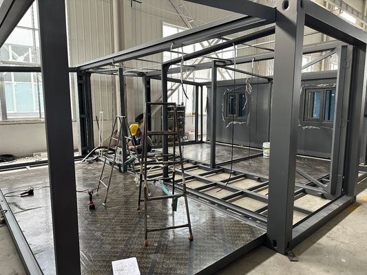 Βίλα έτοιμη να μετακινηθεί σε 20ft 30ft 40ft κινητή επεκτάσιμη κοντέινερ σπίτια οικολογικά φιλικά χάλυβα πλαίσιο προετοιμασμένο κοντέινερ σπίτι