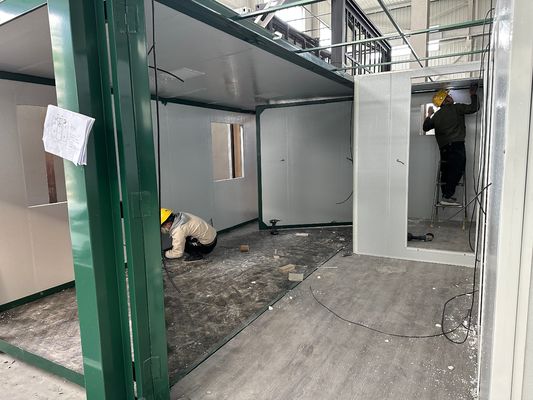 Οικοδόμηση Λοξοφόρο Σιδηρομεταλλευτικό Κουτί 40 ποδιών Αποσυναρμολόγητο Επεκτάσιμο Πυροσβεστικό Πνευροσβεστικό Τείχος Προετοιμασμένη βίλα