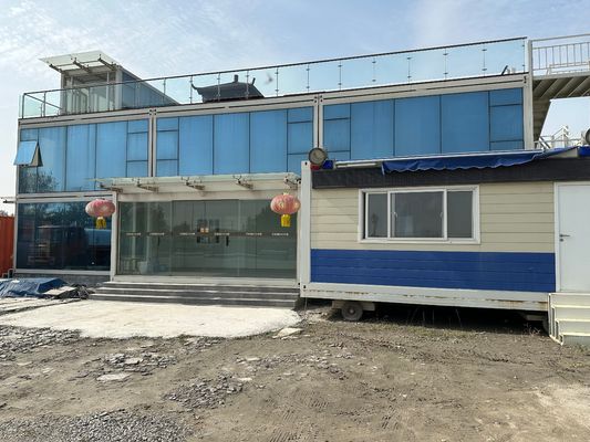 20ft 40ft προκατασκευασμένο Living Container Σπίτι με υψηλή βαθμολογία ανέμου και γρήγορη εγκατάσταση Flat Pack Storage Container