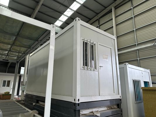 20 40 ft Φορητό προσαρμοσμένο χρώμα ανθεκτικό εύκολη εγκατάσταση προκατασκευασμένα επίπεδα συσκευασία σπιτιών εμπορευματοκιβωτίων με παράθυρο αλουμινίου