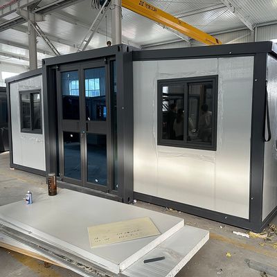 20 Ft κινητή επεκτάσιμη κοντέινερ σπίτι με πυρόστατη υδατοασφαλής τοίχος πάνελ και υπνοδωμάτια βίλα ατσάλινη σάντουιτς πάνελ