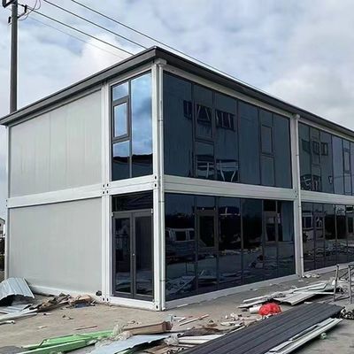 Μεταφορτώσιμο μοντέρνο σχεδιασμό σάντουιτς πάνελ χάλυβα πλαίσιο αποσυναρμολογητέο σπίτι δοχείου με εξατομικευμένη επιλογή χρώματος