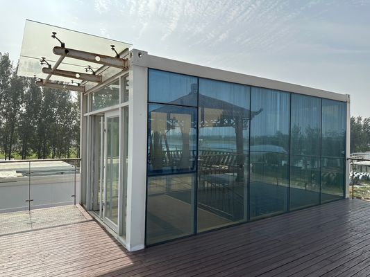 20ft 40ft εύκολη συναρμολόγηση κοντέινερ αποθήκευση επίπεδη συσκευασία θύελλος προετοιμασμένη κοντέινερ γραφείου με σύγχρονο μαύρο σχεδιασμό