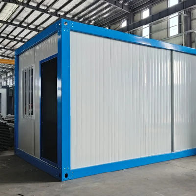 20 ft Prefab Container House με κουζίνα και πόρτα ασφαλείας Λευκό ή εξατομικευμένο χρώμα Ανθεκτικό σχέδιο