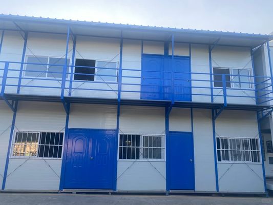 Μπλε λευκό φωτεινό χάλυβα δομή πλαίσιο Prefab σπίτι με 4 υπνοδωμάτια στη Νότια Αφρική διώροφο πολυτελές θόλο σπίτι