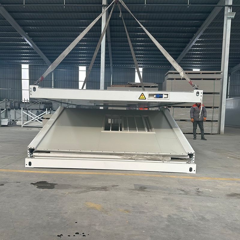Γρήγορη εγκατάσταση Έτοιμη κατασκευή 20ft 30ft 40ft Χάλυβα γυαλί μαλλί σάντουιτς Πίνακα αναδιπλούμενο κοντέινερ σπίτι με πόρτα ασφαλείας