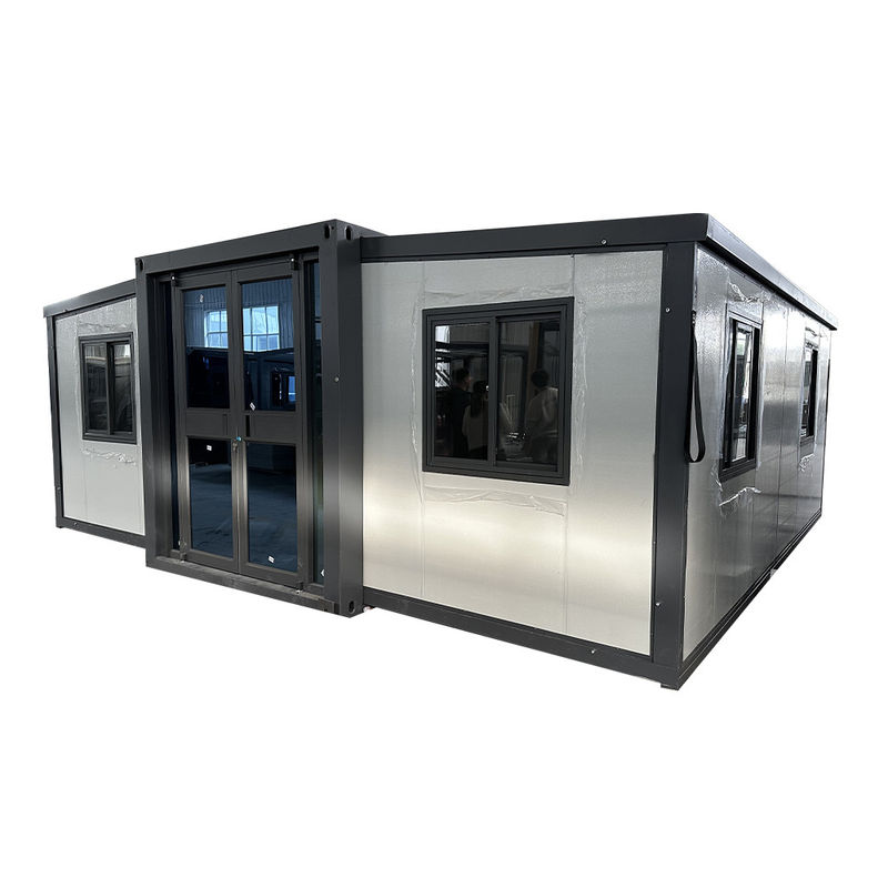20 Ft Prefab Μοντέρνο Κινητό Επεκτάσιμο Κωντέινερ Σπίτι Χάλυβα Λοξοφόρο Γραφείο Κτίριο με επίπεδη δομή και συναρμολόγηση
