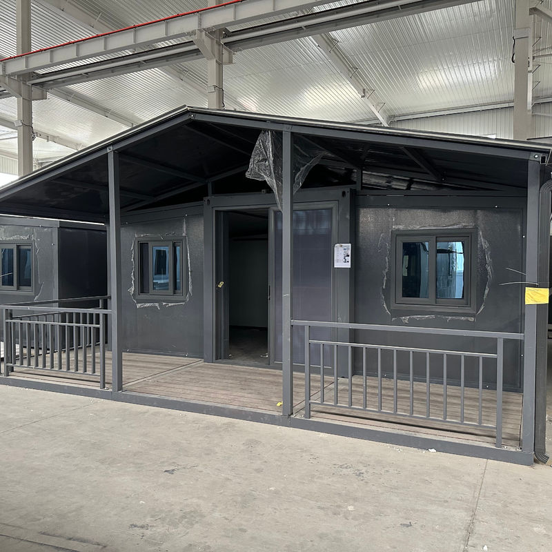 Ατσάλινο παράθυρο Prefab κτίριο κινητό ανθεκτικό Αυστραλία 20 40 ft μικροσκοπικό σπίτι Μονουλική οροφή από γυαλί