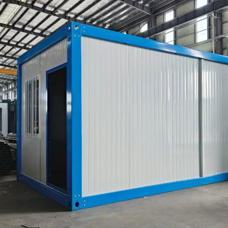 20 ft Prefab Container House με κουζίνα και πόρτα ασφαλείας Λευκό ή εξατομικευμένο χρώμα Ανθεκτικό σχέδιο