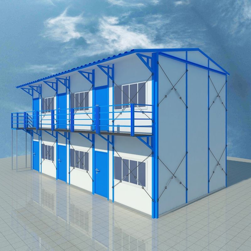 Γρήγορη μεταφορά Prefab Garden House με 50/75/100mm κύμα σάντουιτς πάνελ και ελαφρύ χάλυβα πλαίσιο δομής